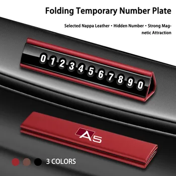 Новый Кожаный Номерной Знак Временной Парковки Мобильного Телефона Для Audi A5 A4 A3 A7 A6 A8 20142021 2022 2023 2020 Автомобильные Аксессуары