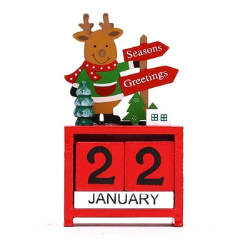 Маленькие деревянные настольные блоки, Календарь, Рождественские Деревянные кубики, Ежедневный Вечный настольный календарь, Рождественский подарок для друзей