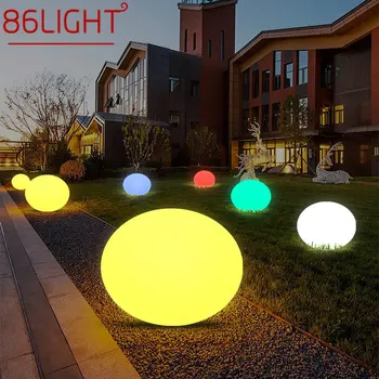 Современный белый газонный светильник 86LIGHT Водонепроницаемый IP65 Наружный круглый светодиодный 16 цветов для украшения сада и парка