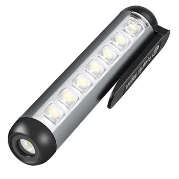 XPE Мини светодиодный фонарик Водонепроницаемый Фонарик USB Перезаряжаемый Фонарик + COB Лампа из бисера Факел с зажимом-магнитом