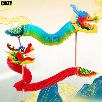 Материал для поделок с бумажным драконом, китайский Новый год, декор с драконом, танец Китайского дракона, трехмерный цветок